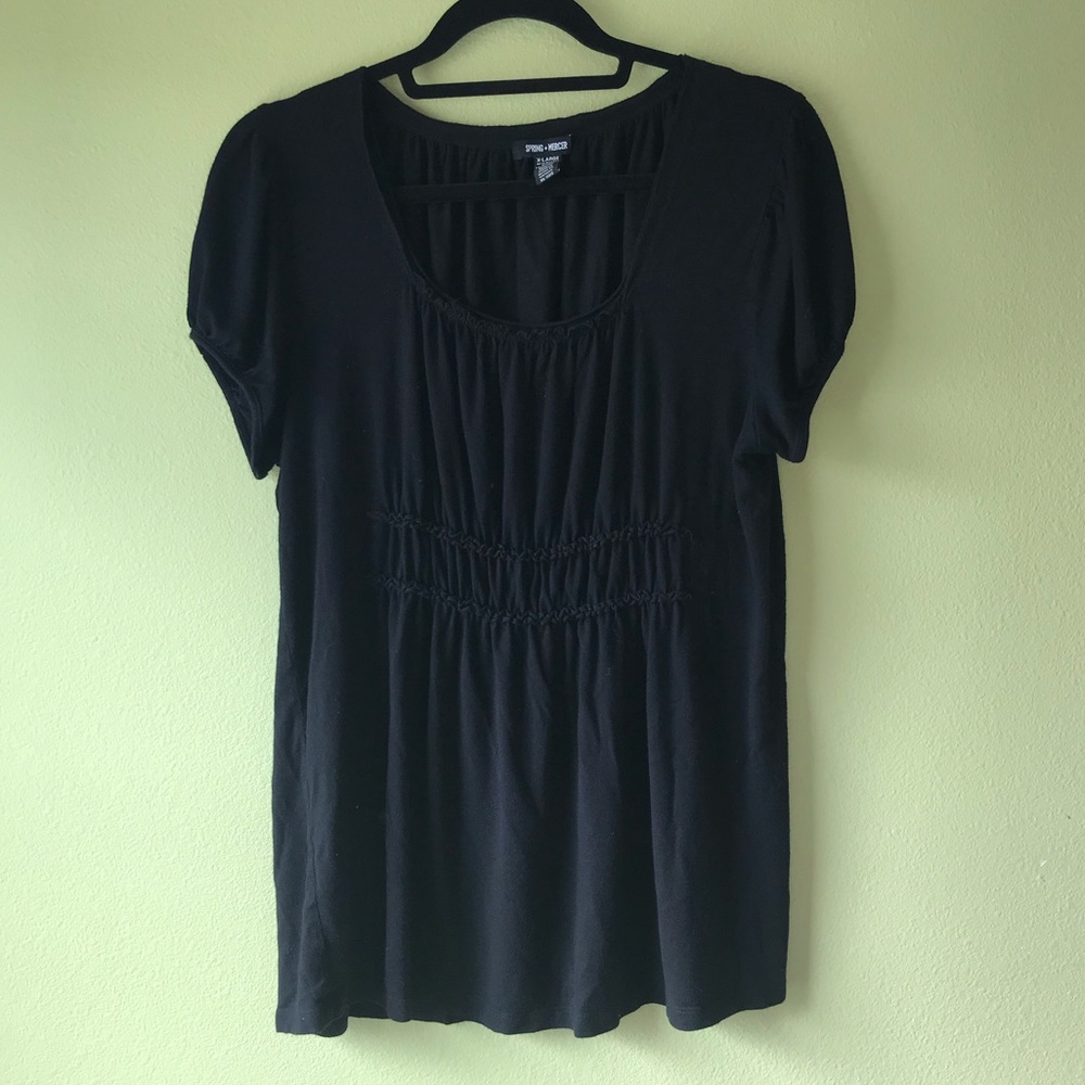Black Top with Cinched Waist
